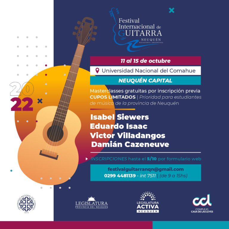 La Legislatura lanza el 1° Festival Internacional de Guitarra Clásica de la Patagonia