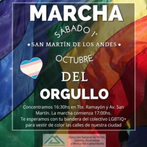 Sábado 1 de octubre: Marcha del Orgullo 2022 en San Martín de los Andes