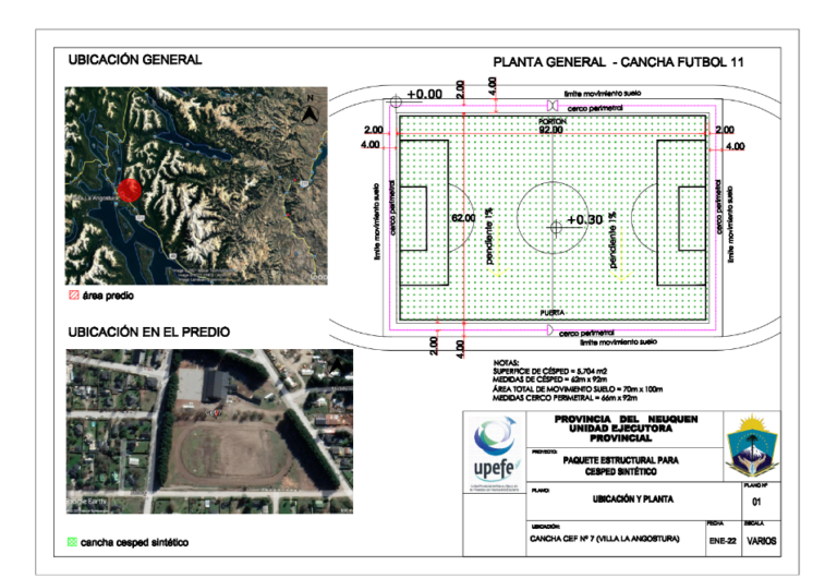 VILLA LA ANGOSTURA: Stefani anunció el inicio de la obra de la cancha de césped sintético en el CEF 7