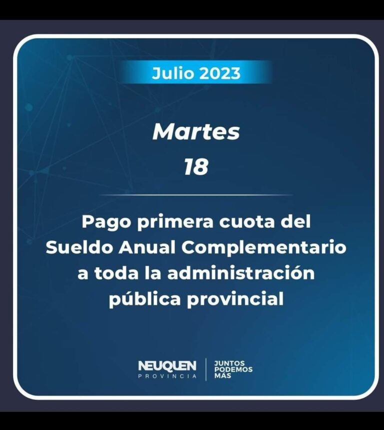 La Provincia pagará el medio aguinaldo a estatales el martes 18 de julio