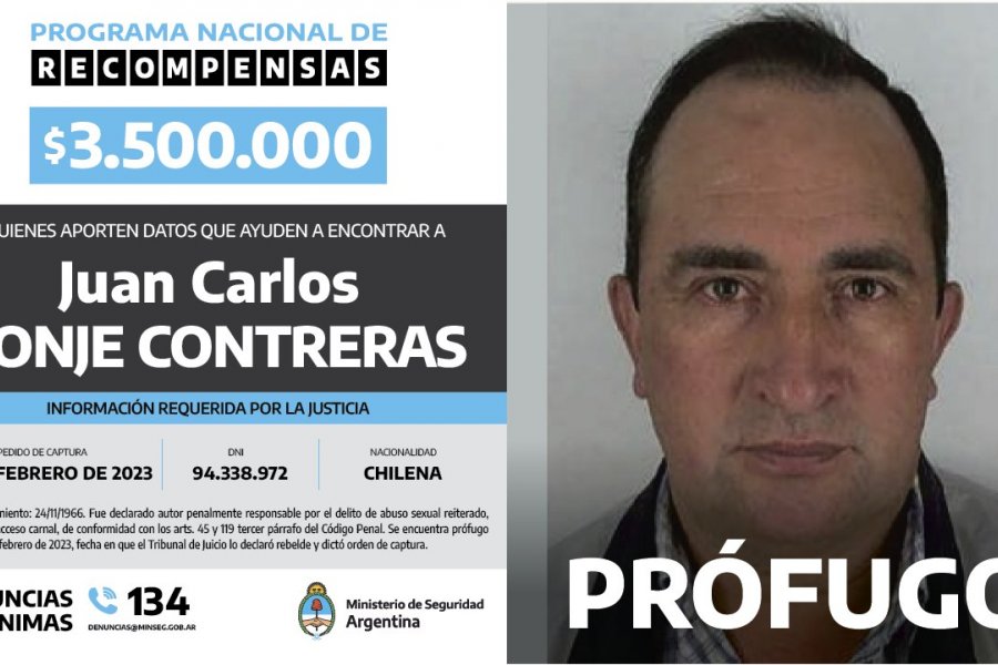 Recompensarán con 3.500.000 por datos del paradero de Juan Carlos Monje Contreras