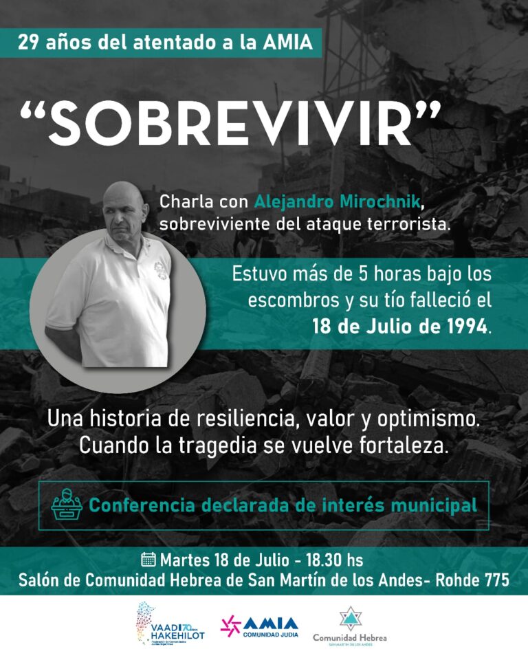 Invitación a toda la comunidad a la charla «Sobrevivir, 29 años después»