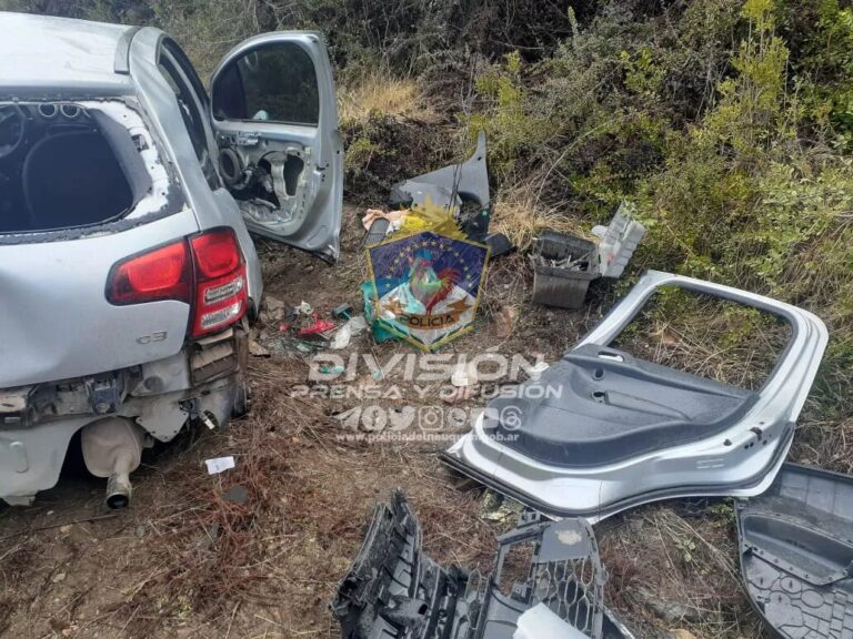 Villa Traful: desmantelaban un auto siniestrado y fueron demorados