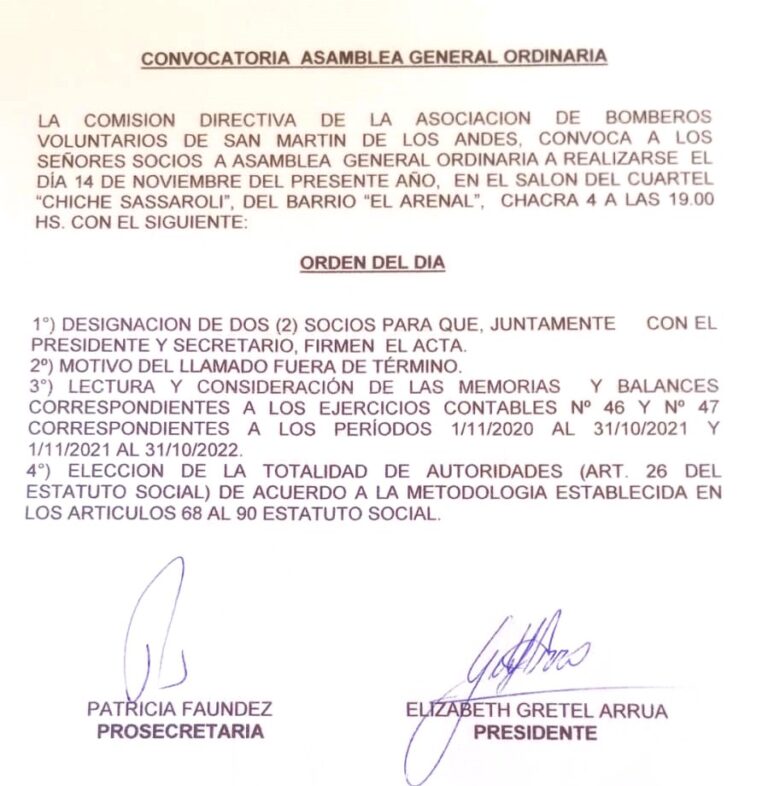 Llamado a Asamblea Bomberos Voluntarios