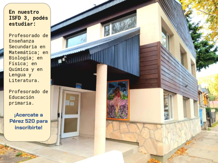 Inscripciones abiertas en el Instituto de Formación Docente N°3