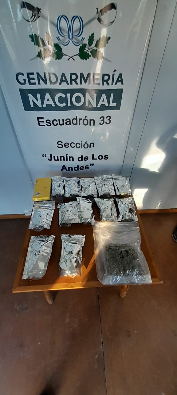 Viajaba en colectivo y fue detenido con un ladrillo de cocaína y 13 paquetes de Cannabis Sativa
