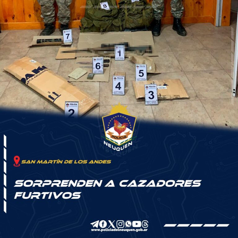 Sorprenden a cazadores furtivos entre Junín y San Martín de los Andes