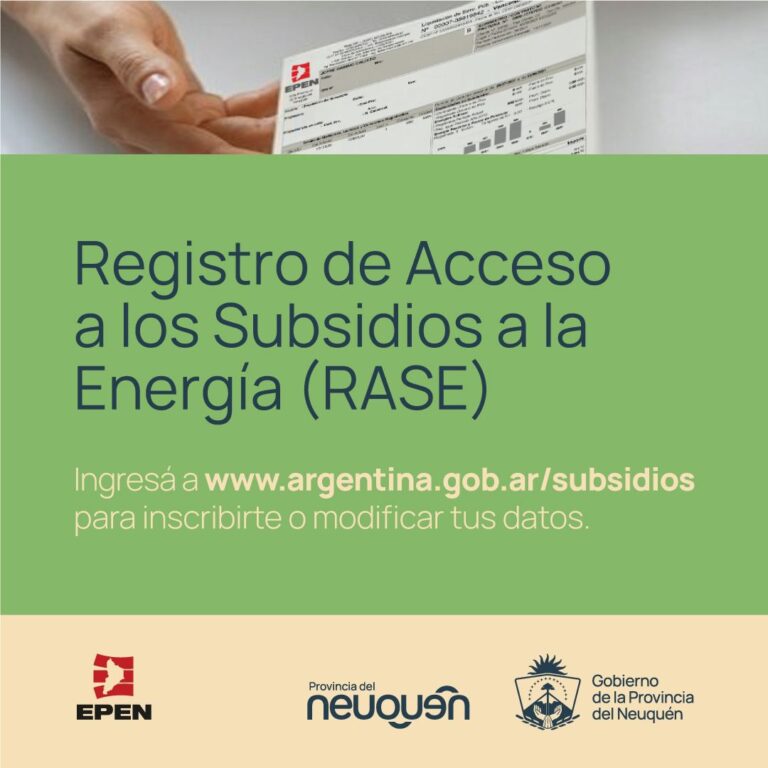 Inscripción al RASE para mantener subsidios a la energía eléctrica