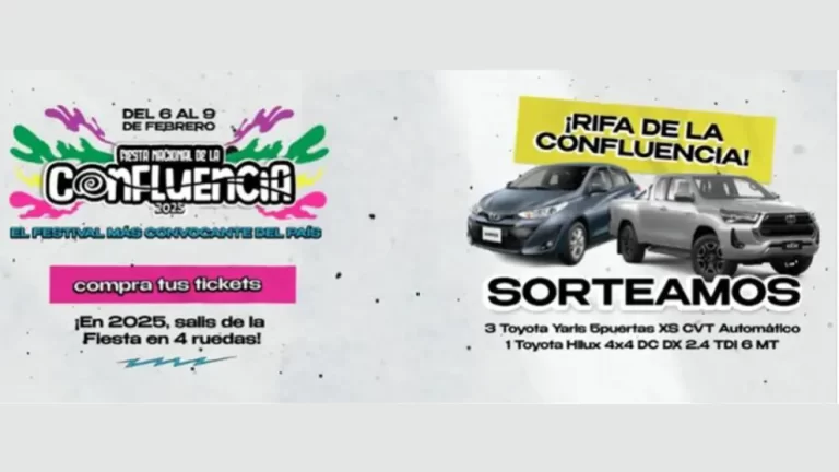 Sortean tres automóviles y una camioneta en la Fiesta de la Confluencia