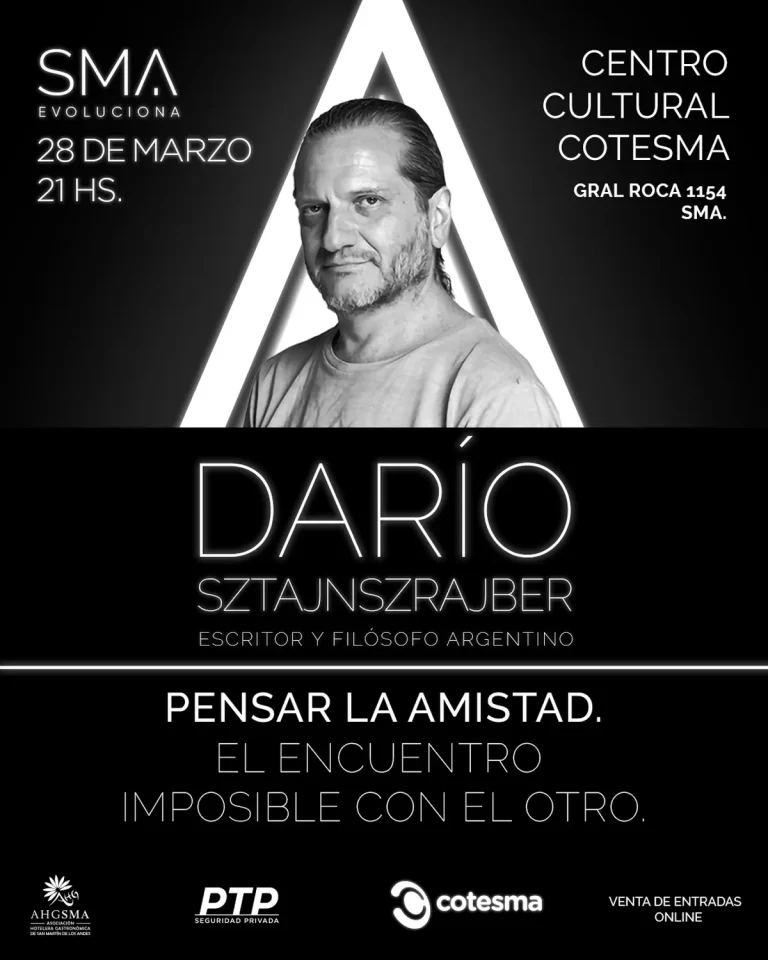 El filósofo Darío Sztajnszrajber se presenta en San Martín de los Andes