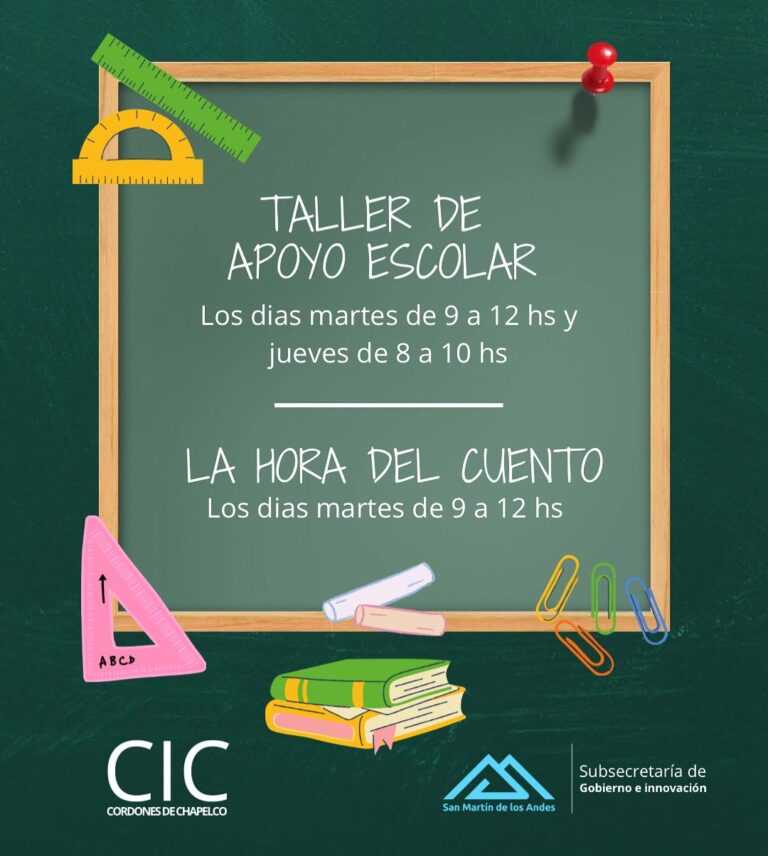 ¡Vuelven el Apoyo Escolar y la Hora del Cuento al Centro Integrador Comunitario (CIC) de Cordones de Chapelco!