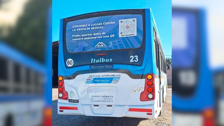 San Martín de los Andes: colectivos de Expreso Los Andes ya circulan con el código QR que permite aportar datos para denunciar microtráfico