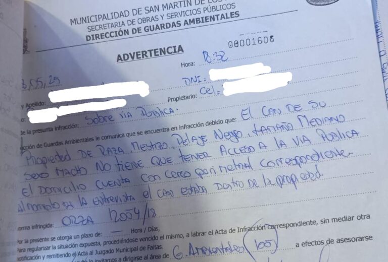 Guardas Ambientales recibe reclamos sobre la presencia de animales en la vía pública